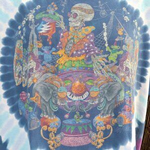 90's Vintage GRATEFUL DEAD Tie Dye T Shirt Large With Liquid Blue Tag
